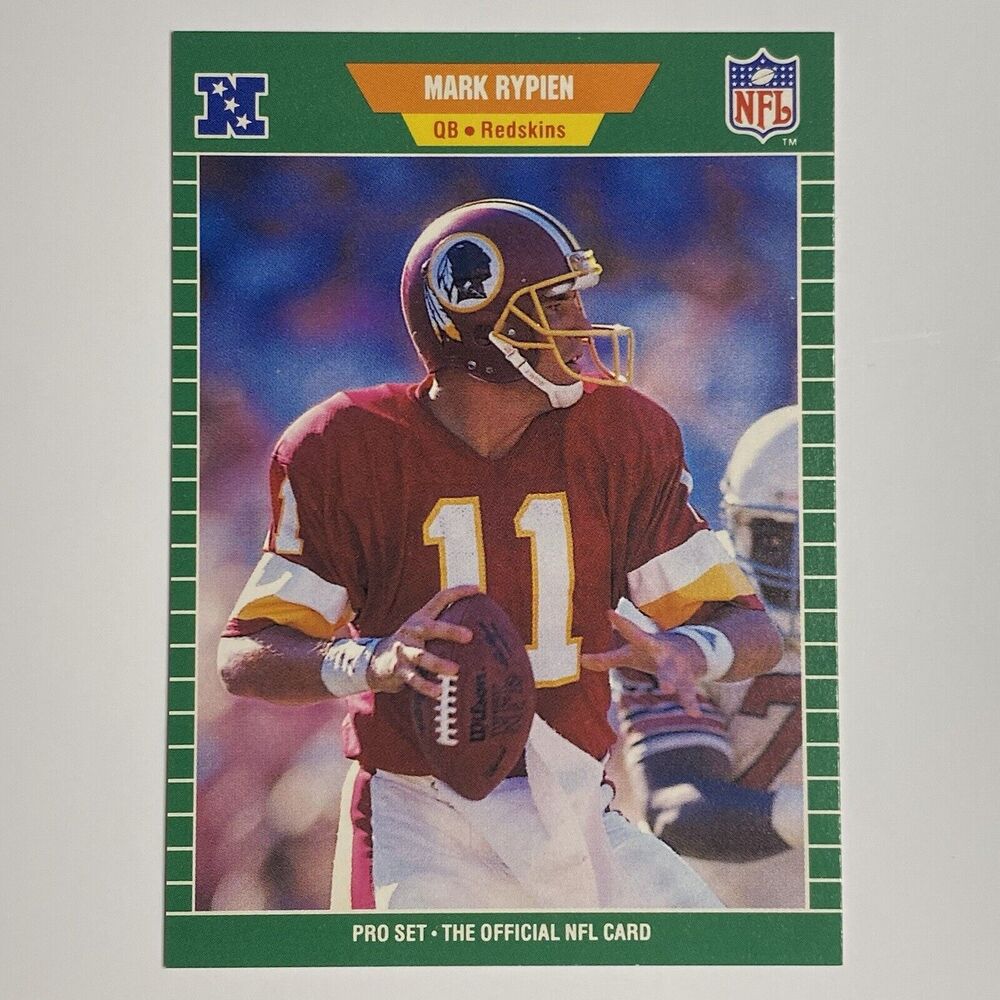 1989 Pro Set Football Card Mark Rypien #434 Rookie Washington Redskins